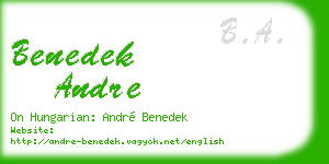 benedek andre business card